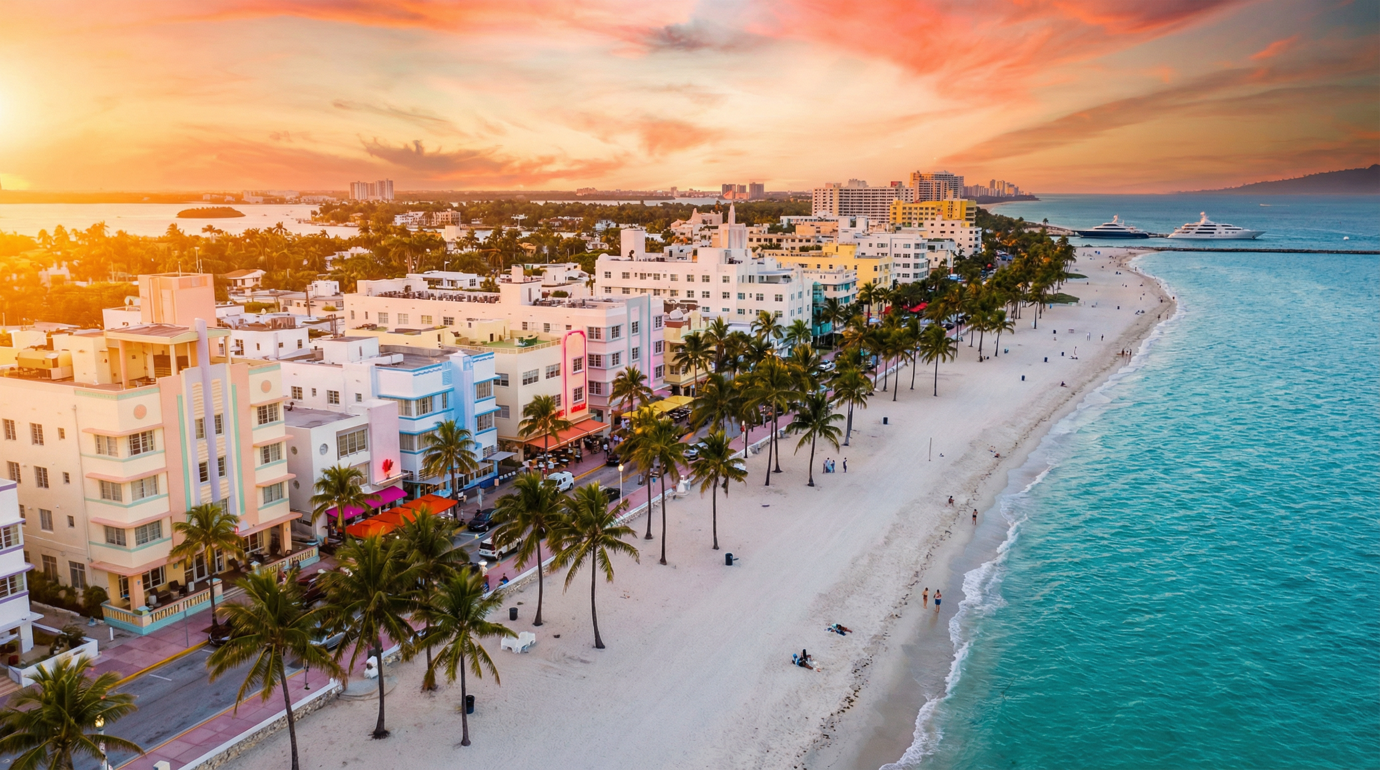 Miami South Beach at sunset